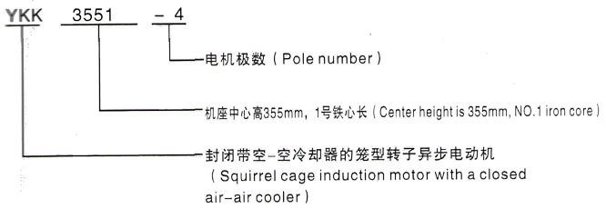 YKK系列(H355-1000)高压YRKK4001-4/250KW三相异步电机西安泰富西玛电机型号说明